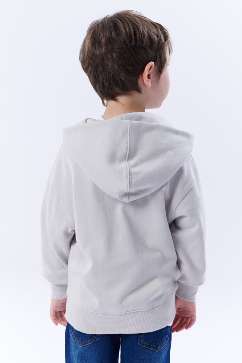 Campera deportiva estampa Joy Gris Claro