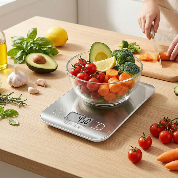 Balanza Digital de Cocina IMBACK con Precisión 1g a 5kg, Acero Inoxidable Color Plateado Balanza Digital de Cocina IMBACK con Precisión 1g a 5kg, Acero Inoxidable Color Plateado