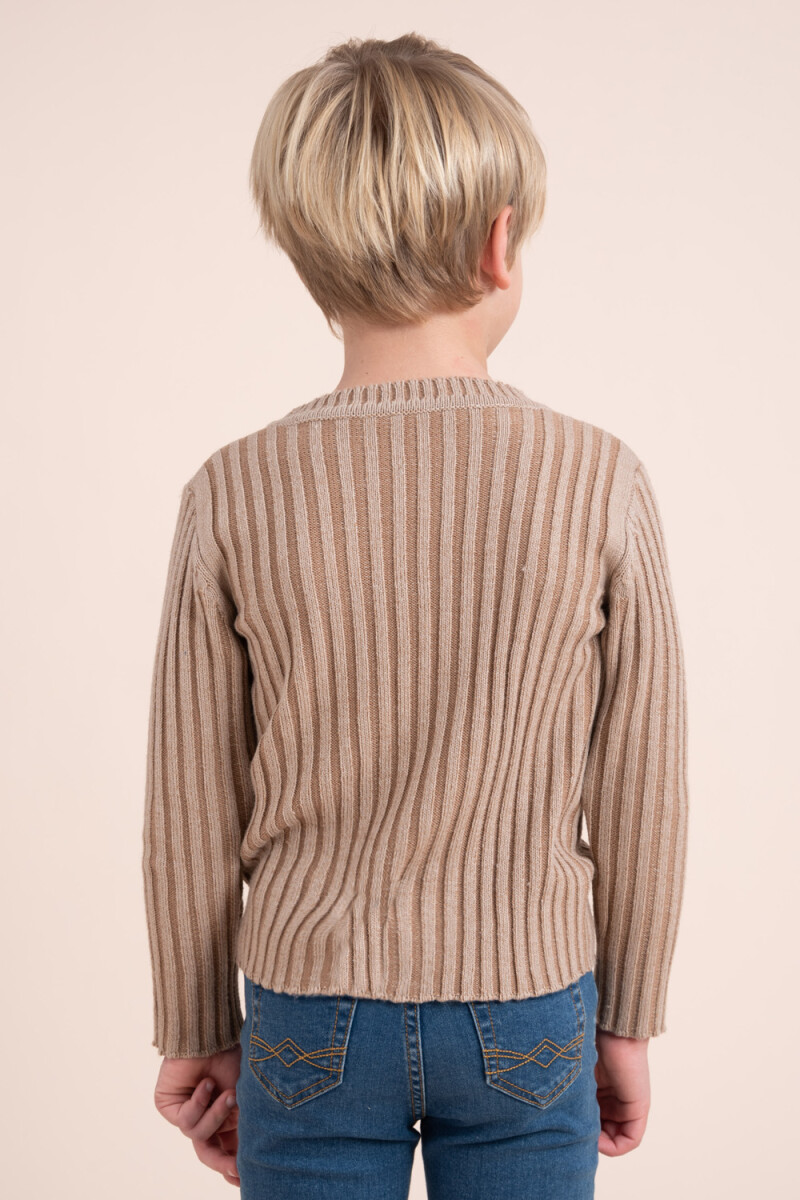 Sweater tejido liso Beige