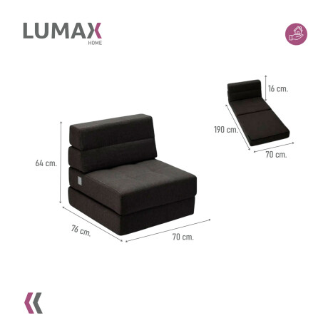 Sillón cama individual Lumax Oster en caja compactado Negro