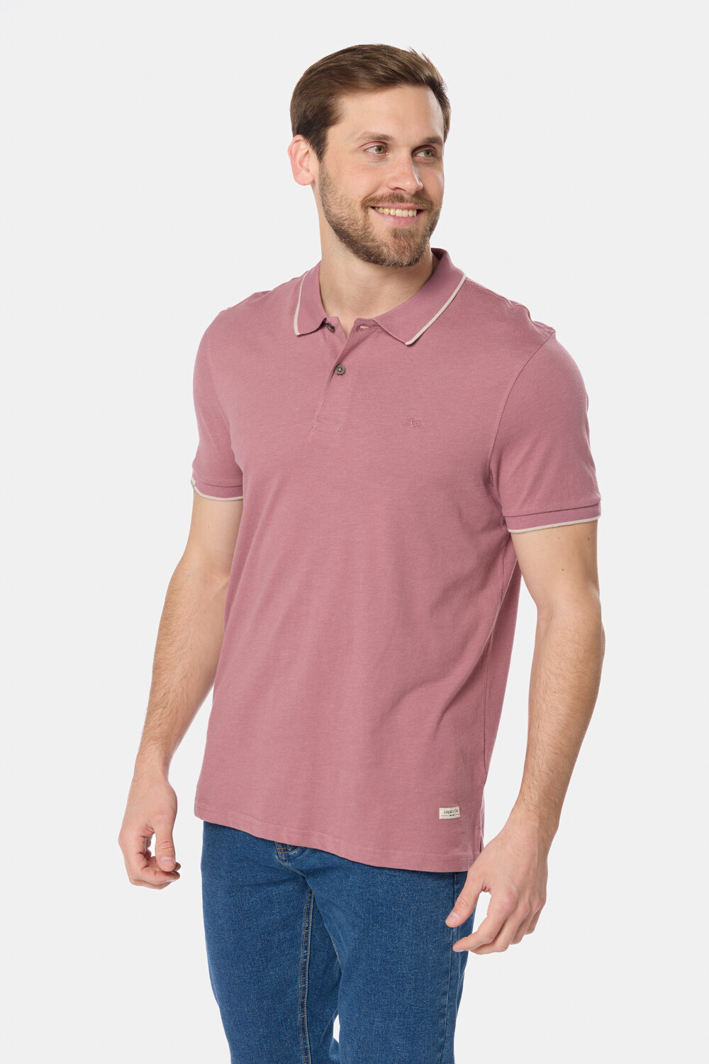 REMERA POLO JERSEY RAYADA Rosa