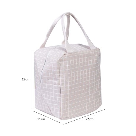 Lunchera Bolso Térmico Conservador Comida y Bebidas con Asas Beige