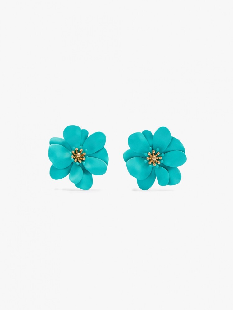 Pendientes Maxi Flor Mate azul