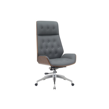 ASIENTO GERENCIAL ALTO MADERA-Y-PU GRIS CONFORT