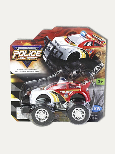 COCHE A FRICCION POLICE 20 CM ROJO