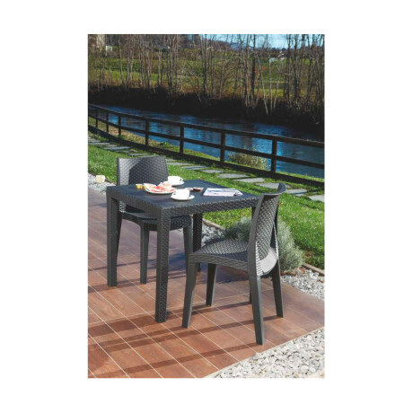 Mesa De Patio King Antracite Simil Rattan Pvc Mesa De Patio King Antracite Simil Rattan Pvc