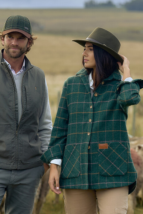 Camisa Leñadora Dama Viento Cuadros Verde
