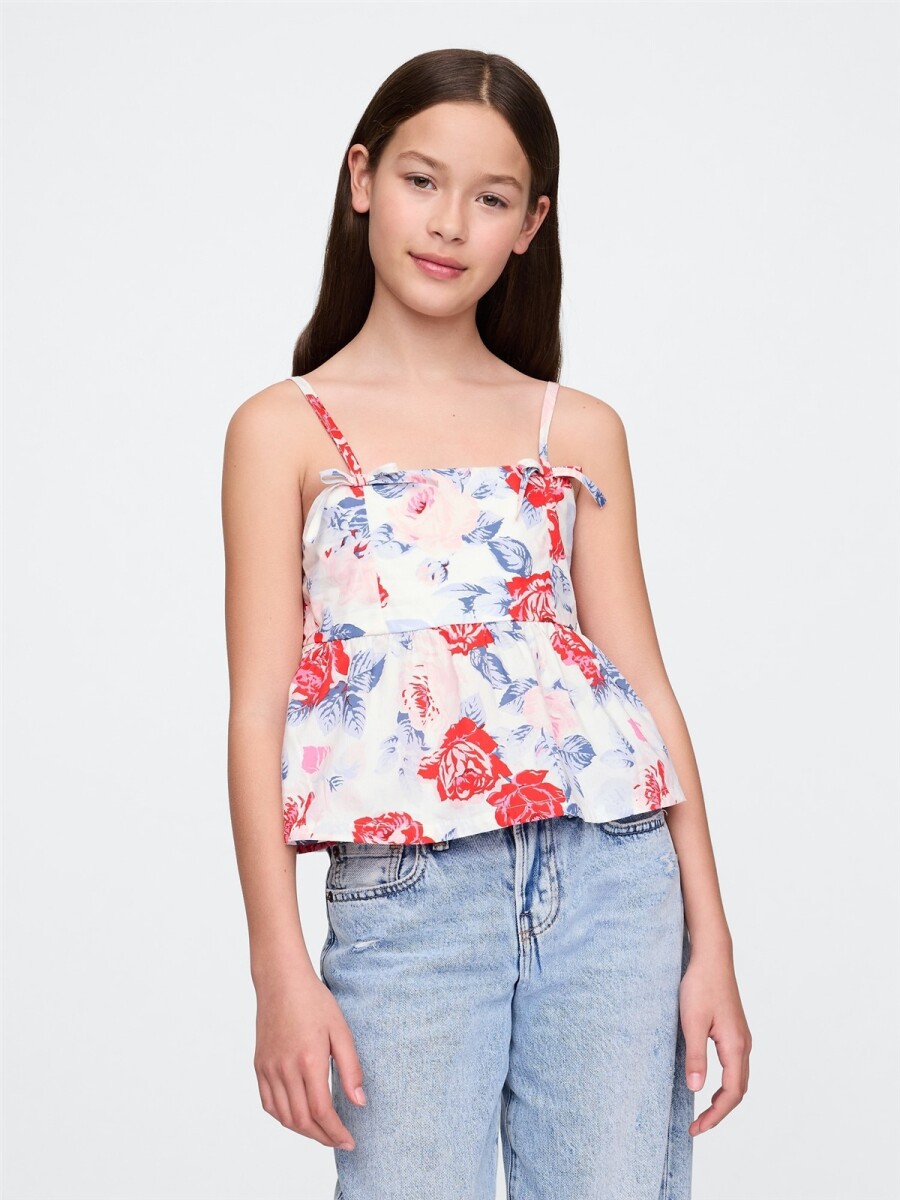 Blusa Niña - Sp Su25 Red Blue Roses 