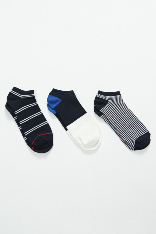 Pack x3 medias soquete Bloques Azul