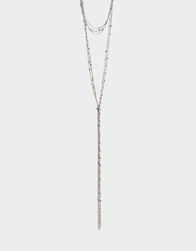 Collares Largos Metal Collar Largo Multi Cadena - Plateado