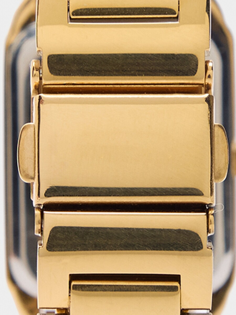 Reloj Rectangular Pulsera De Acero Inoxidable dorado