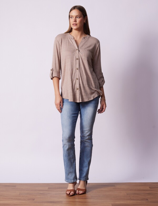 Blusa Botones TOSTADO