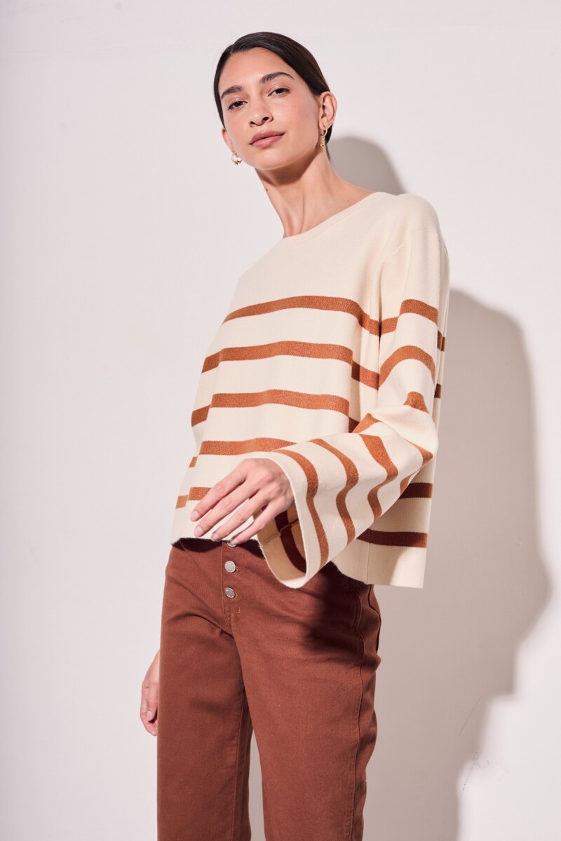 Sweater Rayado Camel