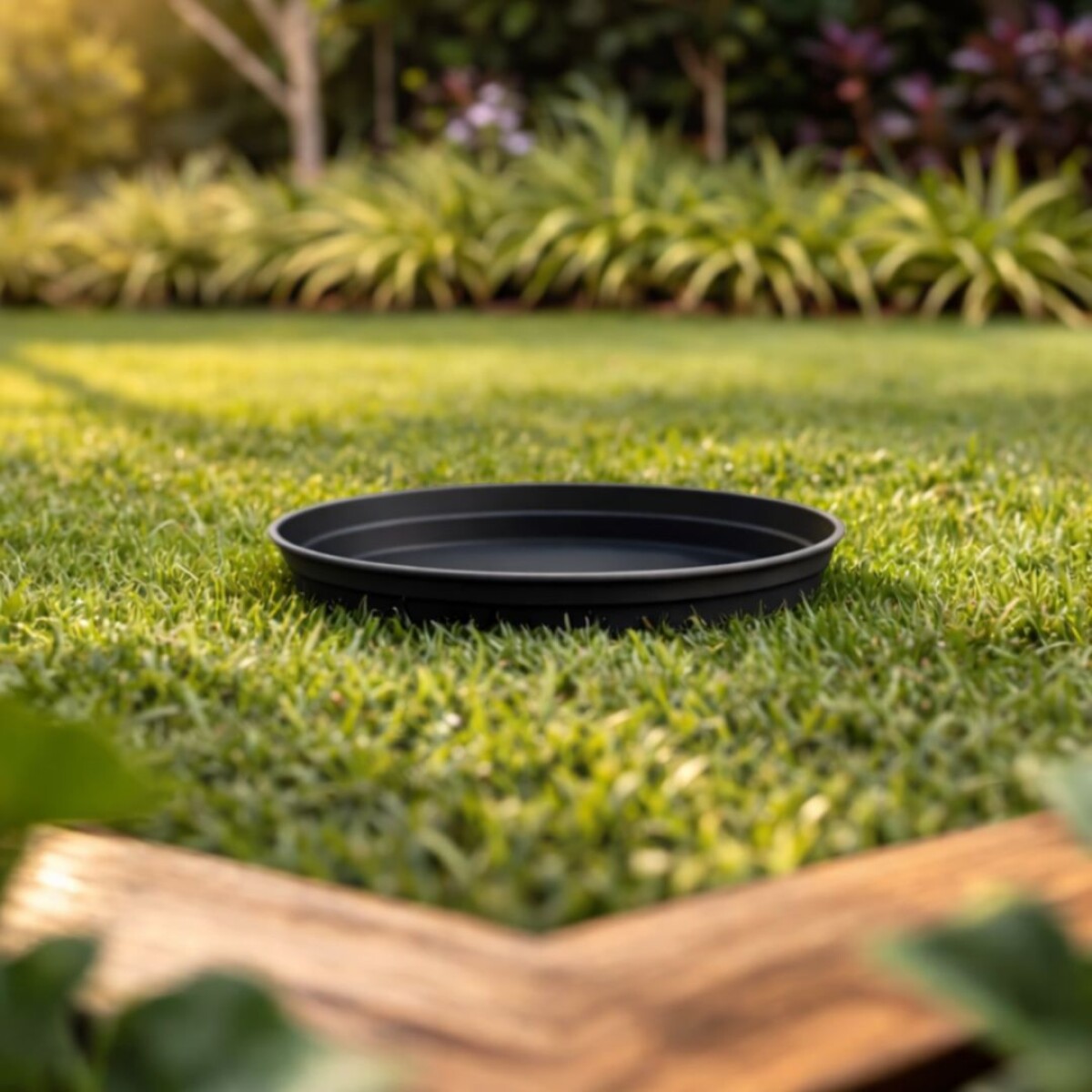 PLATO MACETA REDONDO 16CM NEGRO 