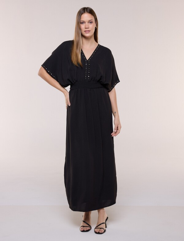 Vestido Maxi Con Tachas NEGRO