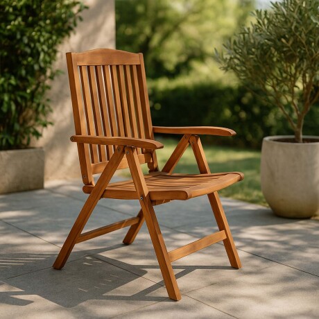 SILLA RECLINABLE EXTERIOR MADERA-DE-TECA NATURAL-BEIGE TOBA