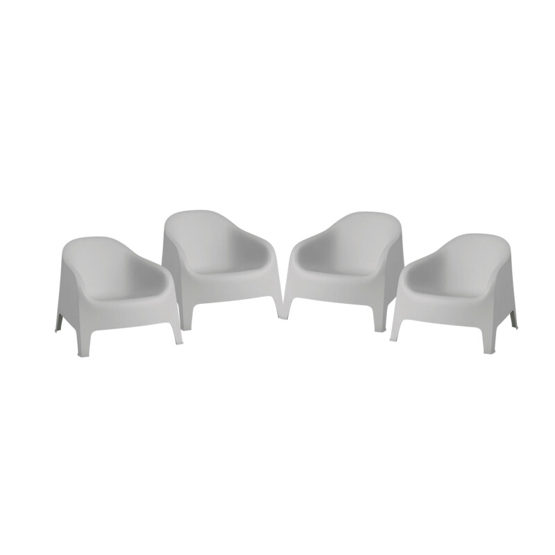 Set de 4 Sillas Plastico Skarpo Jardin Gris