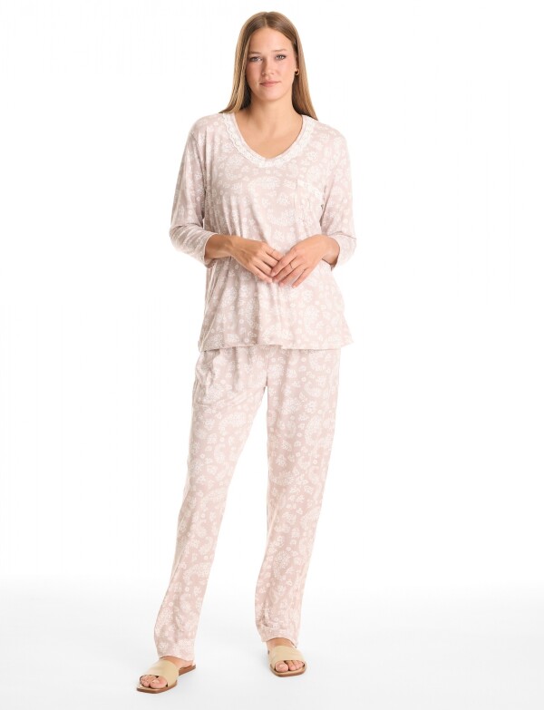 Pijama Con Pantalon BEIGE/MULTI