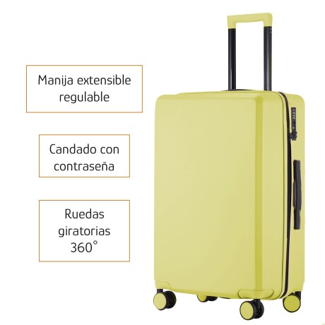 Valija Mediana Rígida Con Ruedas 360° Liviana y Compacta Amarillo/negro