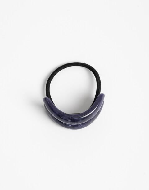Gomitas Elásticas Glossy Pony Cuff De Acrilico Glossy. - Azul Noche