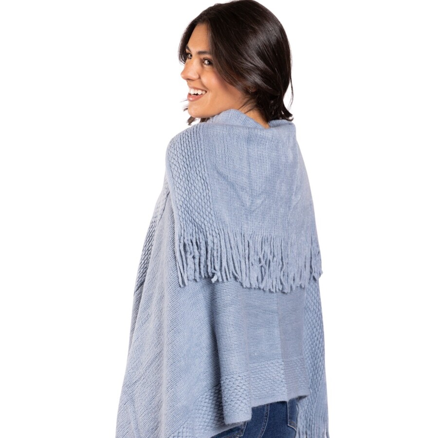 CHERRY PONCHO BLUE