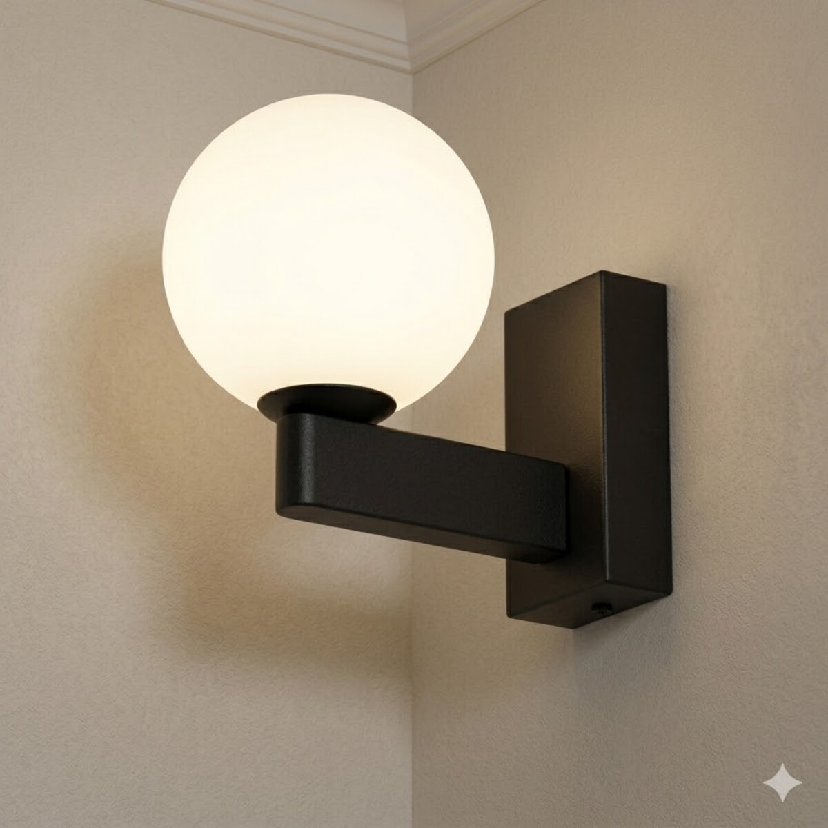 Aplique de Pared spot esfera minimalista - NEGRO 
