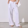 Pantalon Lino Wide BLANCO