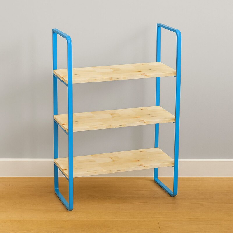 Estanteria madera y metal 3 estantes CELESTE