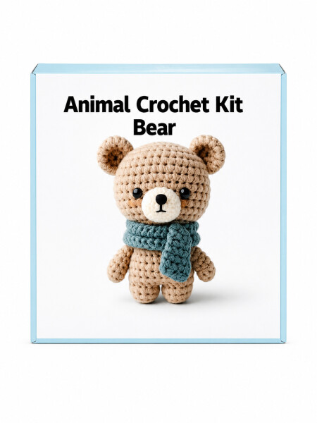 CROCHET SET DISEÑO OSITO MARRON