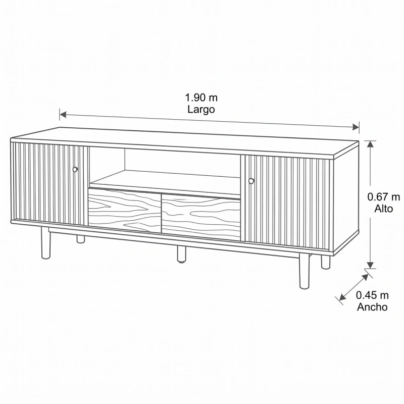 MUEBLE TV Z004 RIPADO NOGAL (CD) Unica