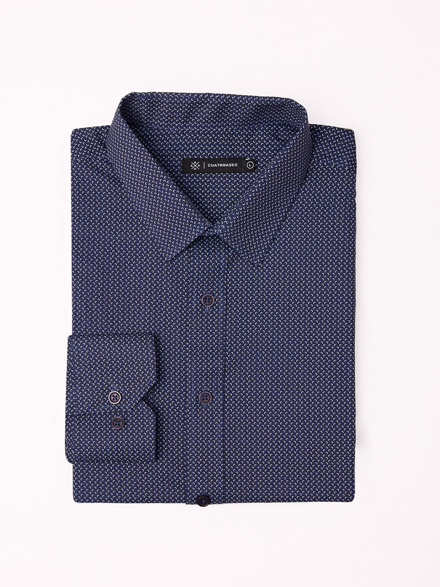 Camisa m/l estampada - marino 