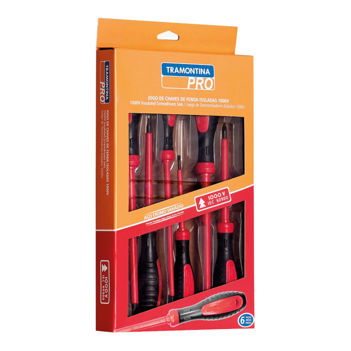 Juego 6 destornilladores Ultragrip para 1000V. -TRAMONTINA - TN4435 