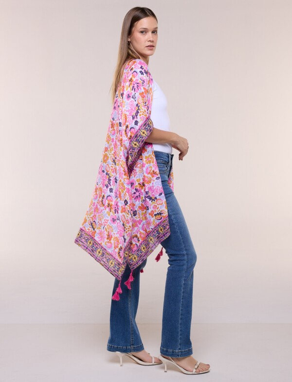 Kimono Flores MULTI/ROSA