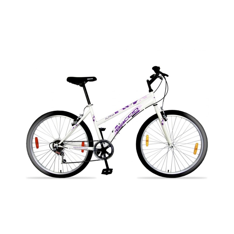 Bicicleta Baccio Alpina Lady Montaña rodado 24 con 6 cambios Blanco/Violeta