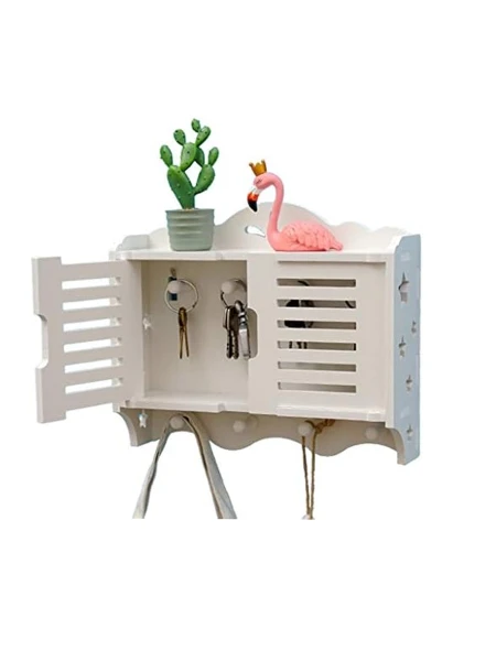 ESTANTE PORTALLAVES CON PUERTAS BLANCO