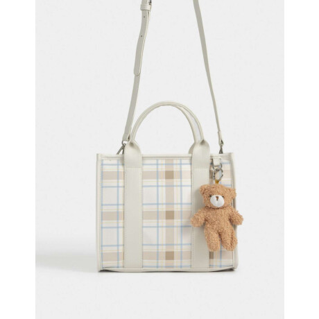 Cartera City Con Charm Estampado Escoces
