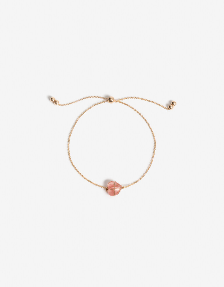 Pulseras Flexibles Metal Pulsera Dije Corazón - Dorado