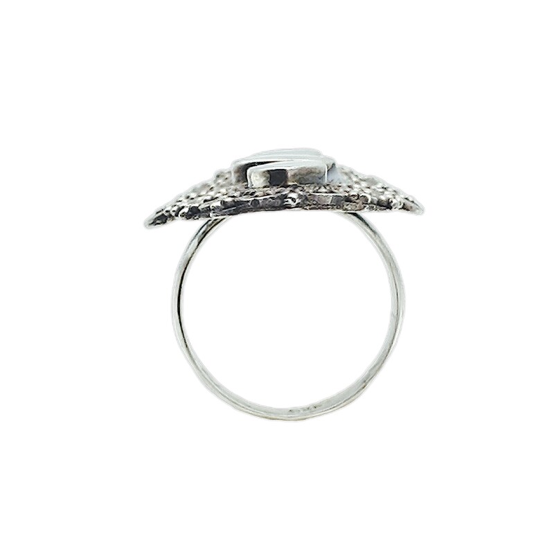 Anillo Trilogy-Plata 925 Antigua Ajustable-Piedra Nacar-AN3378 conpiedra
