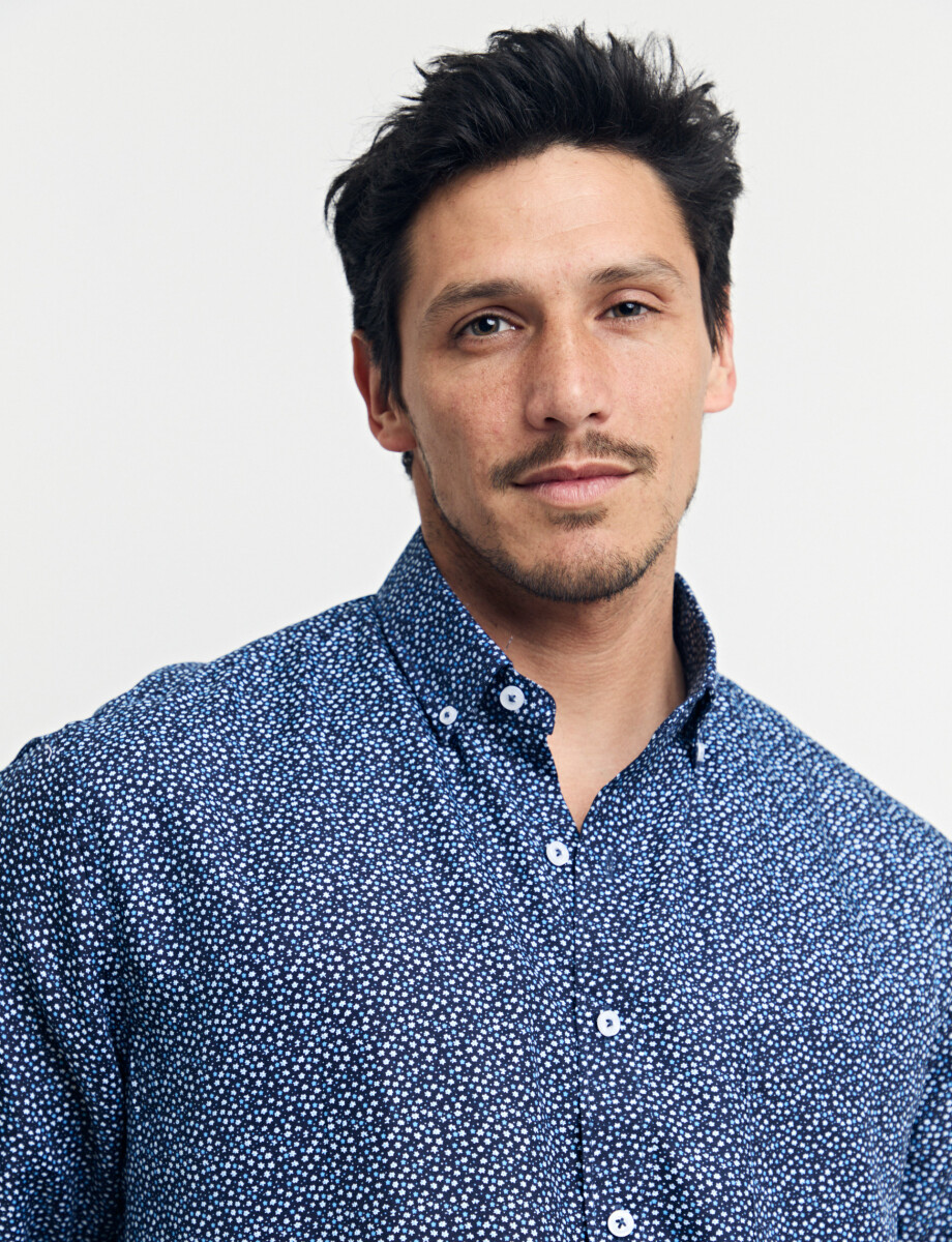 012667 CAMISA HARRINGTON LABEL Azul Osc/bla