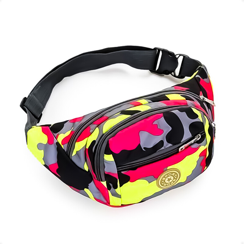 RiÃ±onera Camuflada Multicolor Modelo 4 de Color Verde Gris Fucsia Negro