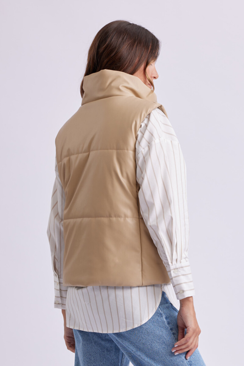 Chaleco pu Beige