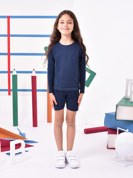 REMERA BASICA MANGA LARGA AZUL