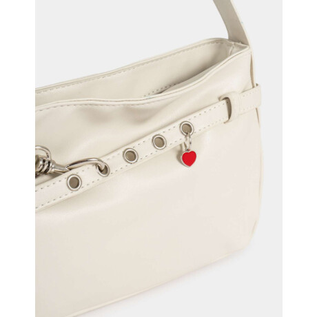 Bandolera Con Arandelas Y Charm Blanco Crudo