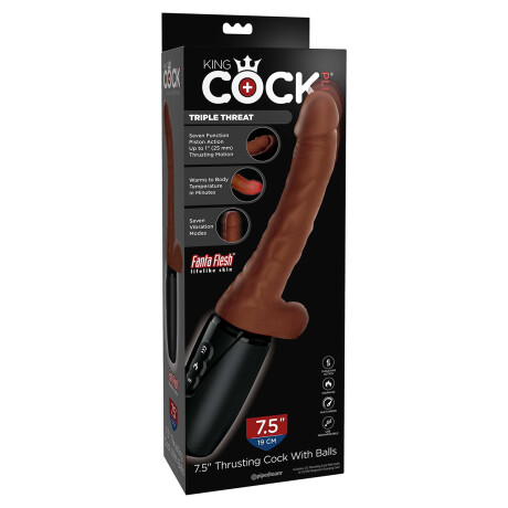 Dildo Realístico Vibrador King Cock Plus 7.5" Thrusting Dildo Realístico Vibrador King Cock Plus 7.5" Thrusting