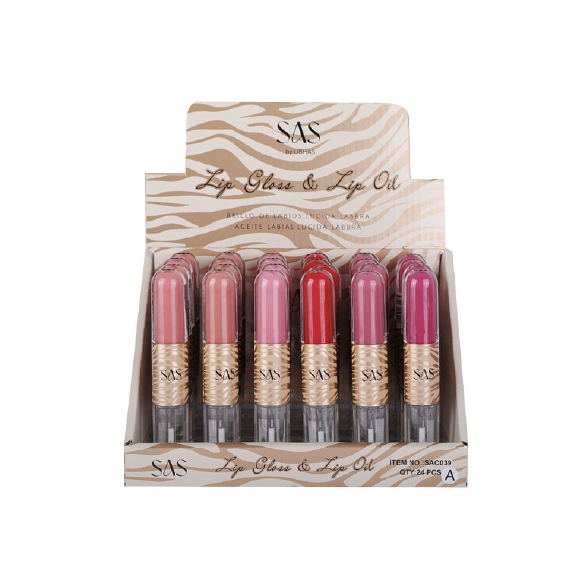 SAS Brillo de labios matte 6 tonos y aceite labial - Sas Brillo De Labios Matte 6 Tonos Y Aceite Labial 