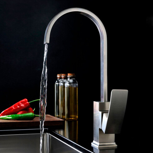 Griferia De Mesada Cocina Monocomando Cromo Aqualia Genova 000