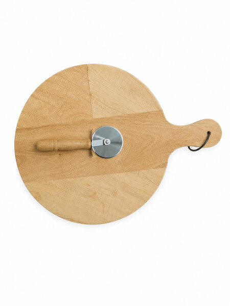 TABLA DE PIZZA CON CUCHILLO MADERA