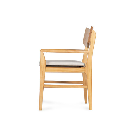 Silla Zoe con Brazo - Cedro - Tela Rústica Rustico beige (4F)