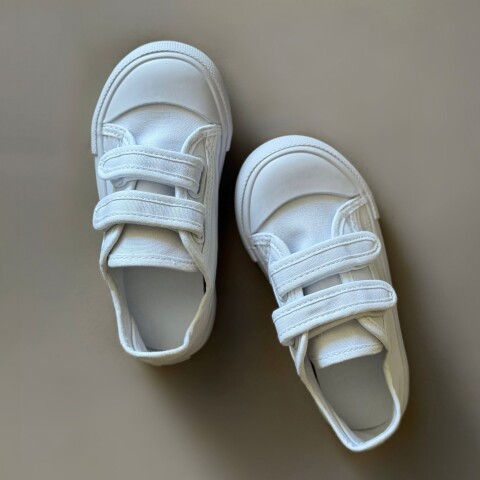 Zapatillas De Lona Velcro Blanco