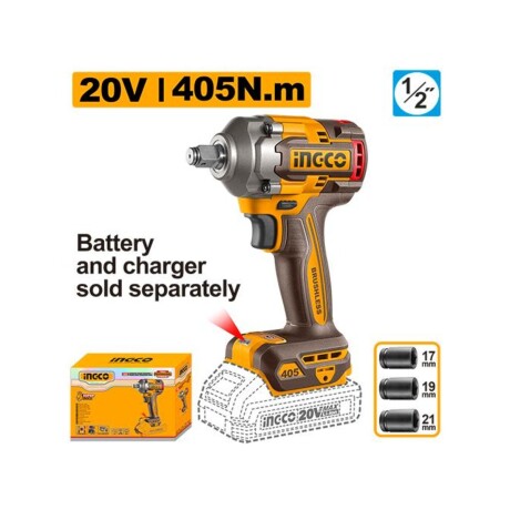 Kit Combo Inalámbrico INGCO CKLI20286 20V Taladro Percutor 66 Nm + Llave de Impacto 405 Nm Kit Combo Inalámbrico INGCO CKLI20286 20V Taladro Percutor 66 Nm + Llave de Impacto 405 Nm